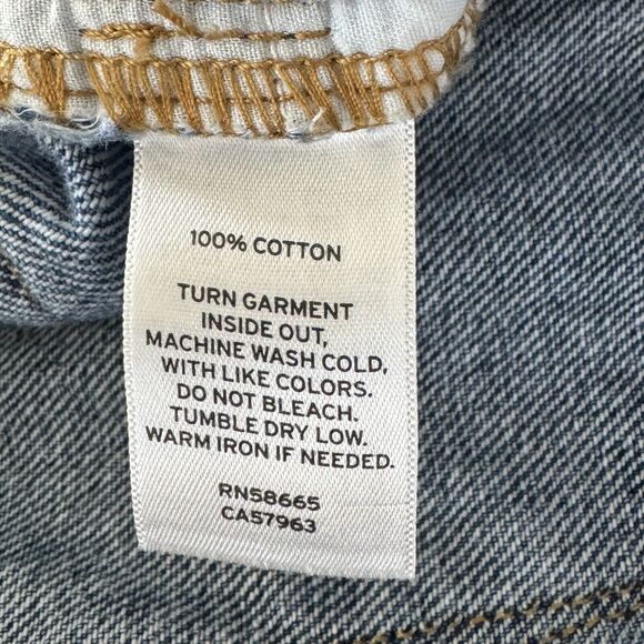 B.P. SZ 29 Mom Jeans Embroidered Zip-Fly High-Rise Medium Wash Rigid Denim Blue - Picture 9 of 10